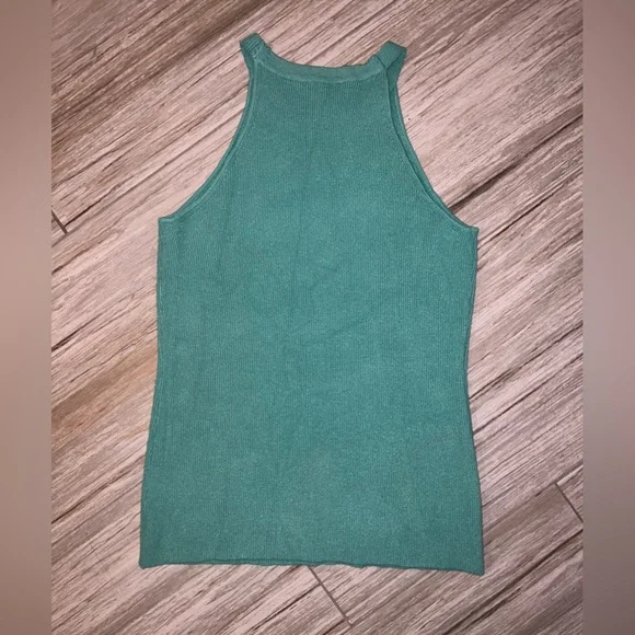 Green Vila Milano Top with Embroidered Pink Flowers - Picture 3 of 3